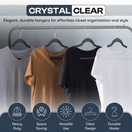 DEILSY™ Black Hangers 50 Pack - Thin Slim Space Saving, Plastic Hangers, Non Velvet Plastic Hanger for Closet Organization Hanger for Clothes Adult