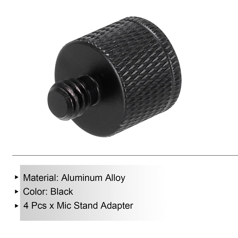 QUARKZMAN 4 Piece Microphone Stand Adapter 3/8 Female to M8