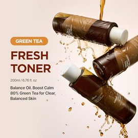 ISNTREE Tnico Facial Green Tea Fresh Toner - Coreano con 80 T Verde de Jeju, Centella, Control de Grasa, Piel Grasa y Mixta, 200 ml                   