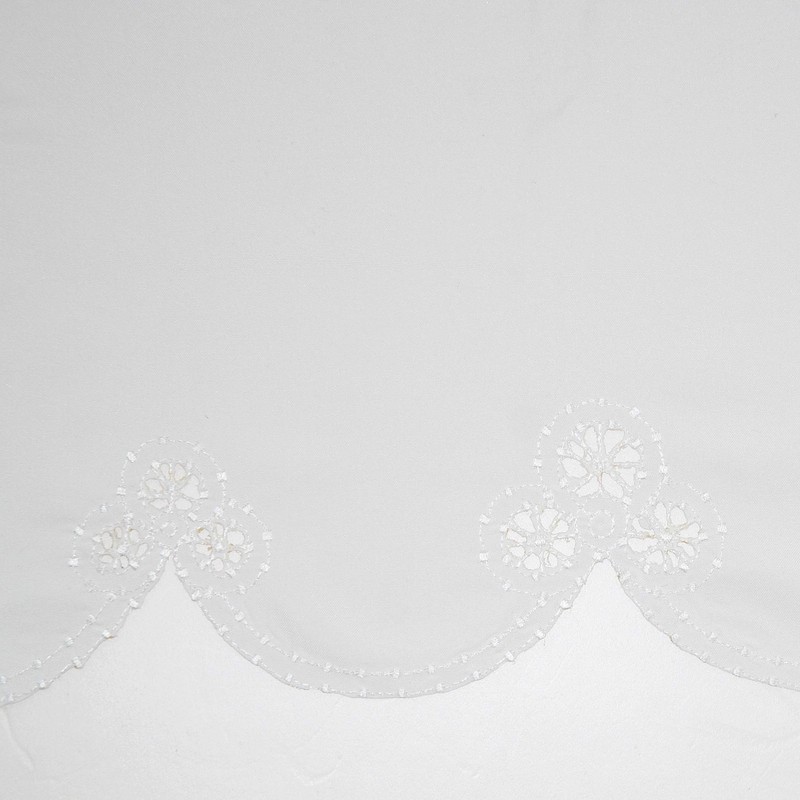 No. 918 Mariela Floral Trim Semi-Sheer Rod Pocket Kitchen Curtain