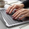 Burgundy Ombre Press On Nails - 24Pcs Almond French Tips