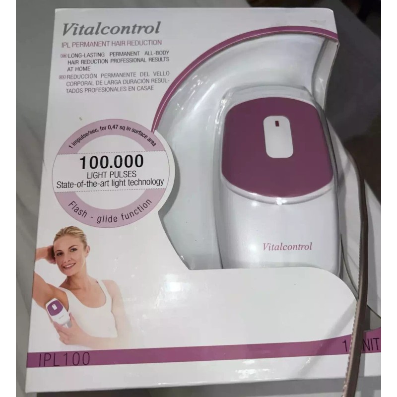 VitalControl IPL100 Permanent Hair Reduction, Hair Removal Device Epilator Perm.