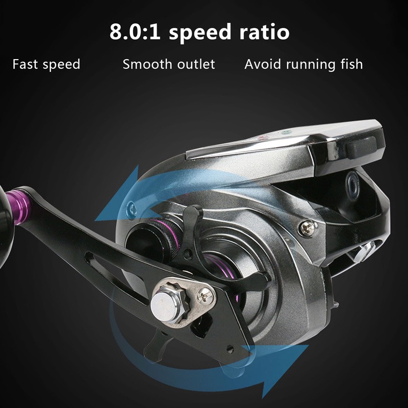 Solar Digital Display Fishing Reel Casting Wheel Rechargeable Single Rocker