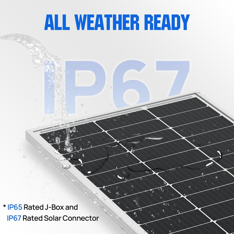 ECO-WORTHY 100 Watt Solar Panel 18 Volt Monocrystalline Solar Panel