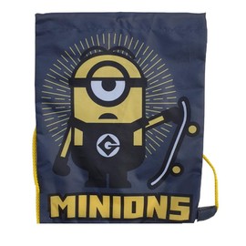 Kids Children Boys Girls Stuart Minions Gym Bag Swim Shoe PE Drawstring School Travel Tote Bag Black