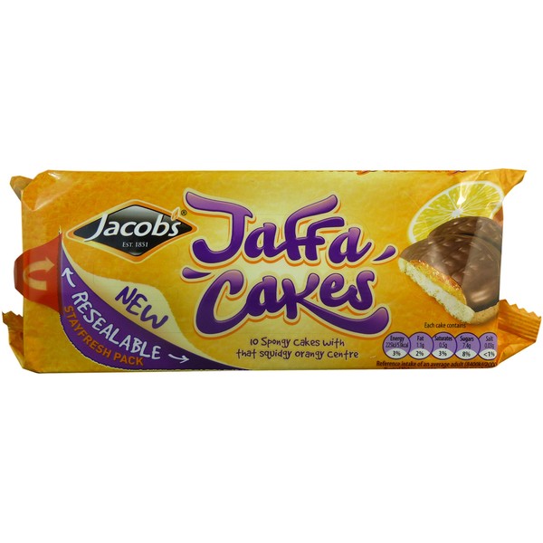 Jacob's Jaffa Cakes Resealable 147g 10 Spongy Cakes with That