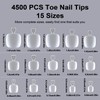 MUSILAN 1500 Pieces Artificial Toenails - 15 Sizes Pre-Shaped Matt