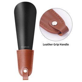 Shakico Shoe Horn Metal, 6.6" Long Shoe Helper Shoehorn, Travel Shoe Horn for Men, Kids and Seniors