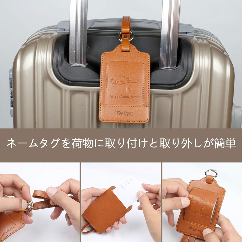 Teskyer Luggage Tags for Suitcases Business Trip Tags Number Plates