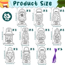 JAPBOR Religious Christian Coloring Crafts - Sunday School Cross Jesus Light Color Kits for Kids, Color Your Own DIY Bible Vbs Hanging Ornaments, Guiding Light Art Paper for Church Classroom Activity