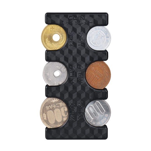Ninonly Portable Coin Holder, Coin Storage, Coin Case, Coin Case, Coin Purse, Coin Classification Case, Will Not Fall Off Even Shaking, Lightweight, Compact, Can Be Removed With One Hand, Holds 2,775 Yen (Black)