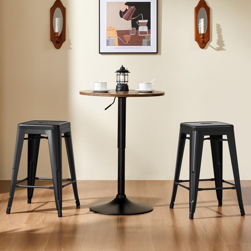 Yaheetech 24 Inch Metal Barstools Set of 4, Counter Height
