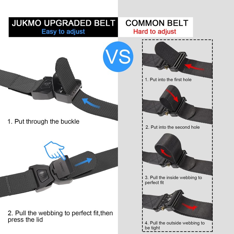 JUKMO Quick Release Tactical Belt Military Hiking 3.8 cm Work