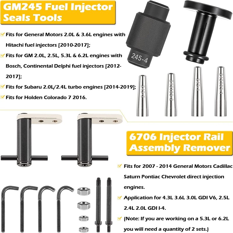 DW-Auto 6706 Injector Rail Assembly Remover & GM245 Fuel Injector