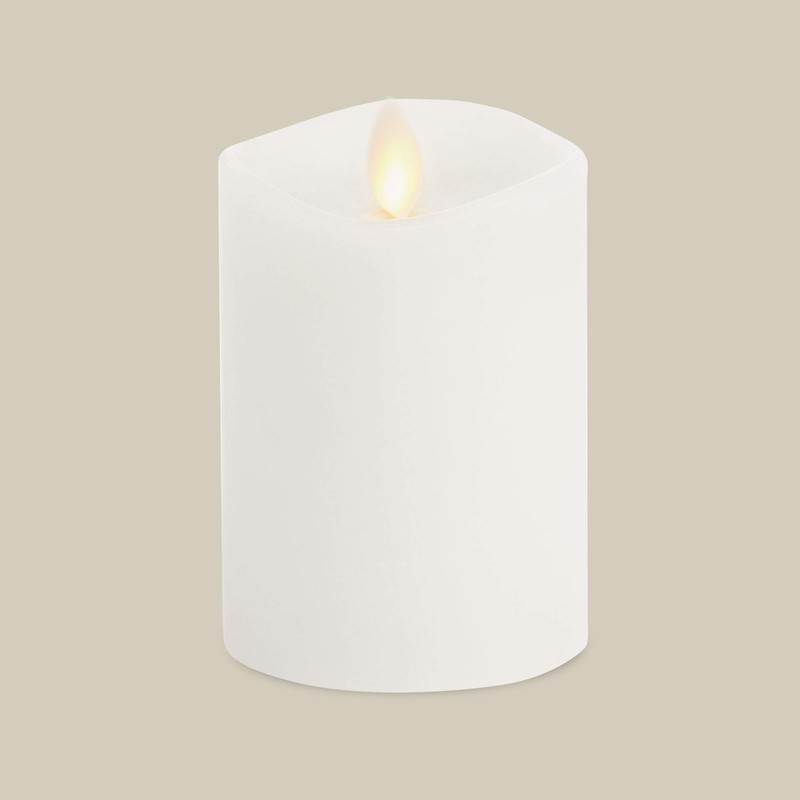 Luminara Flameless Pillar Candle, Small (4.5 inches, Unscented) Real-Flame Effect,