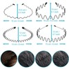 Metal Hair Band for Men, Adjustable Wavy Headband Non Slip