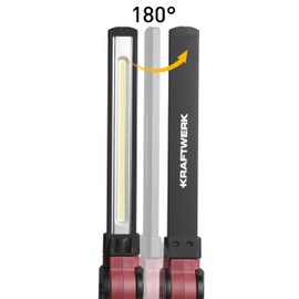 KRAFTWERK LED Stablampe | Arbeitsleuchte mit 7W COB & 3W SMD dimmbar | Werkstattlampe 180° dreh- und schwenkbar | Aluminium-Kopfgehäuse mit starkem Magnet Arbeitslampe Art. 701.001.006