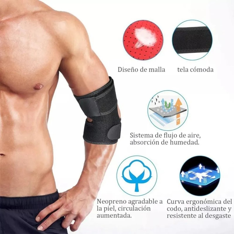 Par Coderas Elastica Compresión Deporte Proteccion Gym Pesas