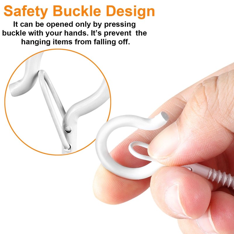 FSAH 48 PCS Q-Hanger Hooks, Screw Hooks for Outdoor String