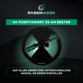 RASENWERK® - Circular Sprinkler - Two-Arm Sprinkler - 360 Degree Lawn Sprinkler Lawn Sprinkler - For Watering in the Garden - For Large and Small Meadows