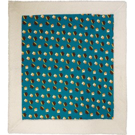 Pavilion - Love You S’More Sherpa Blanket, S’Mores Throw Blanket, Marshmallow Cookie Blankets, Cozy Plush Bedding, Movie Theme Blanket Gifts, Camping Related Gifts, Beige, 45” x 50”