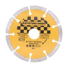 AUTOTOOLHOME 4 1/2-inch Diamond Saw Blades Angle Grinder Cutting Wheel Dry or Wet Grinding Disc Masonry Brick Concrete Ceramic Tile Cut Off Wheels