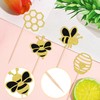 12 PCS Bumble Bee Centerpiece Sticks Glitter Gender Reveal Honeycomb