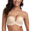 Lemorosy Women's Strapless Bra Push Up Anti-Slip Push Size Support