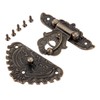 Mgoodoo Antique Embossing Hasp Latch Lock, 2 Pieces Hinge +