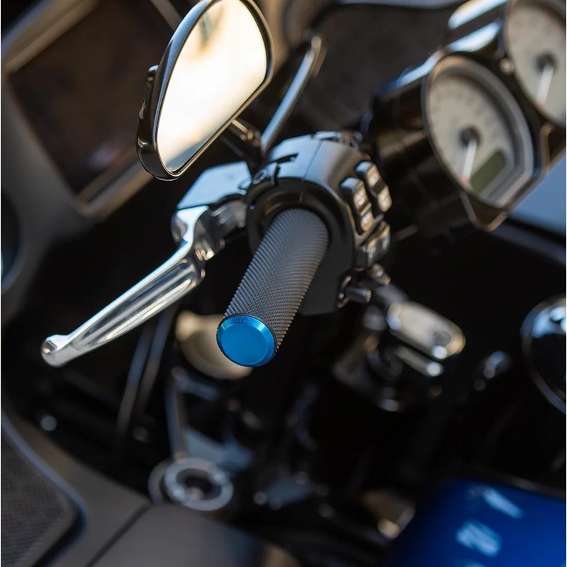 Arlen Ness 07-335 Fusion Series Grips - Knurled - Blue
