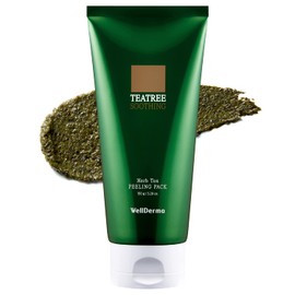 WELLDERMA Chadew Tea Tree Herb Tox Peeling Pack 5.07oz. - Pore Purifying and Exfoliating Wash off Mask with Green Tea and Hyaluronic Acid, For Dead Skin Cell Removal, Oil Control and Refreshing