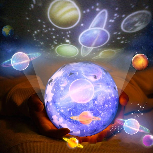 Lámpara de proyector, TYC Luz nocturna de proyección, Lampara para bebe de noche,proyector estrellas, universo giratorio de 360 ​​grados cielo estrellado
