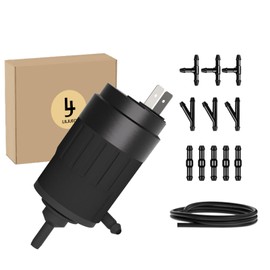 LILJUECE 066011A OEM Windshield Washer Pump for 1986-2019 Peterbilt 330 335 370 Series - Direct Replacement Washer Fluid Pump with 2 Meter Washer Fluid Hose with 11 Pcs Hose Connectors