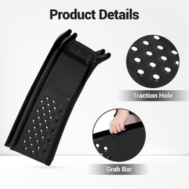 8" Lift Solid Steel Car Ramp 8000 Lbs Capacity, 2000 Lbs Per Ramps, Heavy Duty Truck Ramps for Car Repair or Vehicle Maintenance, 2 Pack Car Ramps, Black