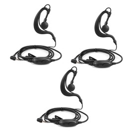 Retevis RT20 2 Way Radio Earpiece 1 Pin 2.5mm with Speaker Mic, Compatible with Retevis RT20 Walkie Talkies, C Shape Earhook Lightweight Walkie Talkie Earpiece with PTT and Clip(3 Pack)