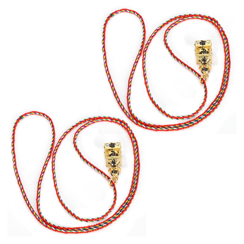 2Pcs Buddhist Pendant Vairocana Stupa Shaped Buddhism Necklace Clothing Bag