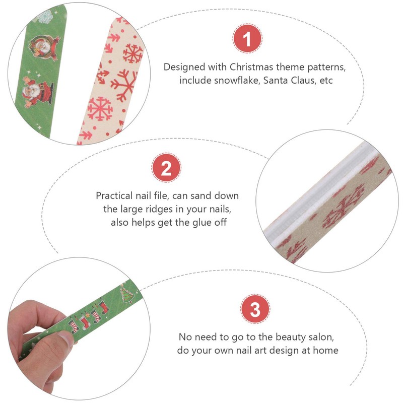 Luxshiny Nail Files Christmas Files Cute Emery Board Manicure Care