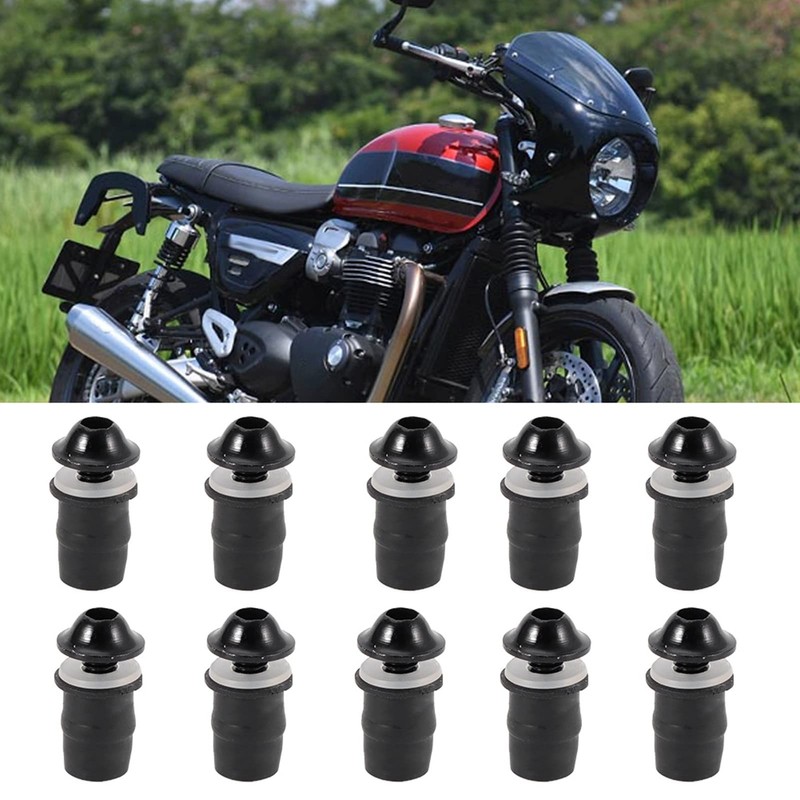 10Pcs Motorcycle Windshield Bolts Screws Kit, Universal Windscreen Bolts M5