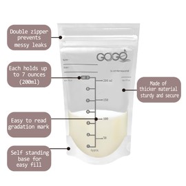 540 CT (9 Pack of 60 Bag) WOW Pack Breastmilk Storage Bags - 7 OZ, EACH PRE-STERILIZED By Gamma Ray, BPA Free, Leak Proof Double Zipper Seal, Self Standing, for Refrigeration and Freezing