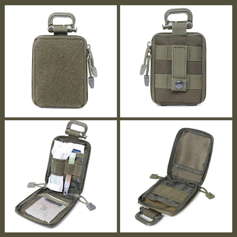 VEHYEGOI 2Pcs Medical Storage Bag, 2Pcs Carabiner, Mini Bag, Tactical