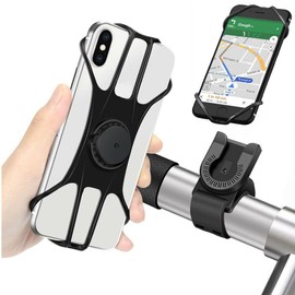 Reelau Bike Phone Holder Mount Fit for 5-6.5 inch Devices, Separable Bicycle Phone Mount Holder Bike Stem Handlebar Mount 360° Rotating Bike Computer Mount Bike Stopwatch Mount Action Camera Holder