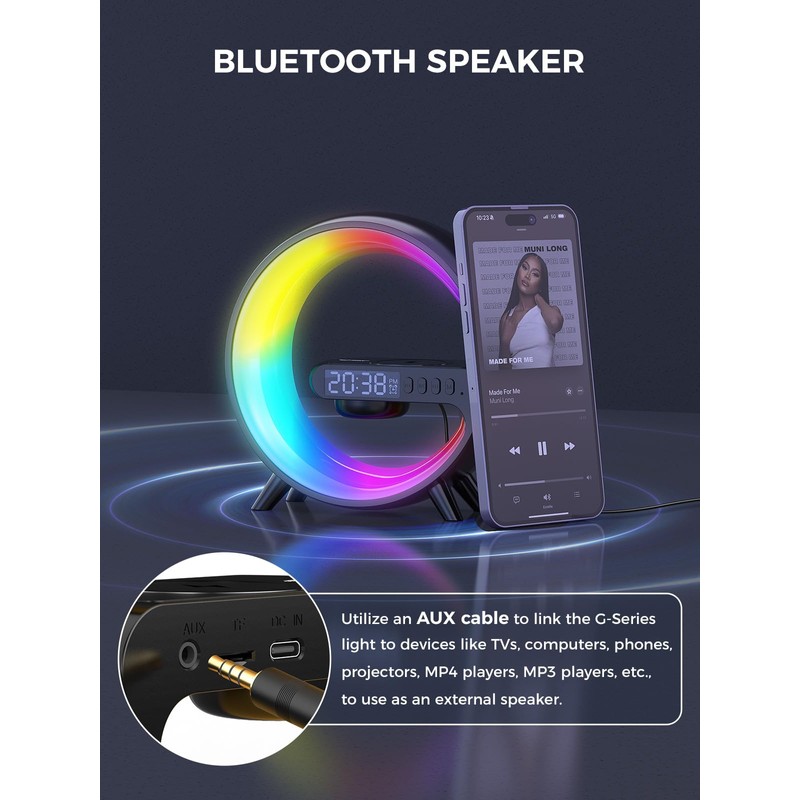 Smiling Shark Light Alarm Clock, Intelligent Alarm Clock Light Atmosphere