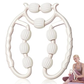 shallyong Massage Roller Legs, Cellulite Massager, Massage Roller, Cellulite Roller, Massage Roller with Handle for Leg, Foot, Arm Massage (White)