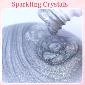 Creaglam Cat Eye Gel Nail Polish Set, 3 Pcs Gel Polish 1 Silver Shimmer Velvet Gel Nail Polish and 2 Colors Gel Polish (Pink and Black) Holographic Nail Polish with Magnet UV Gel Nail Art