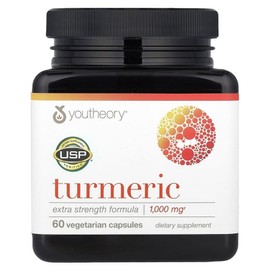 Youtiori Turmeric Extra Strength 1000mg Curcumin Black Pepper Bioperine 60 Veggie Capsules, 60 Tablets, 1 Piece / 유티오리 강황 엑스트라스트렝스 1000mg 커큐민 검은 후추 바이오페린 60베지캡슐, 60정, 1개