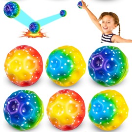 Dowdiles 6 pieces Astro jump ball, mini bouncing ball, space ball, highly elastic, jumping balls make a popping sound upon impact, astro ball for children, party gift