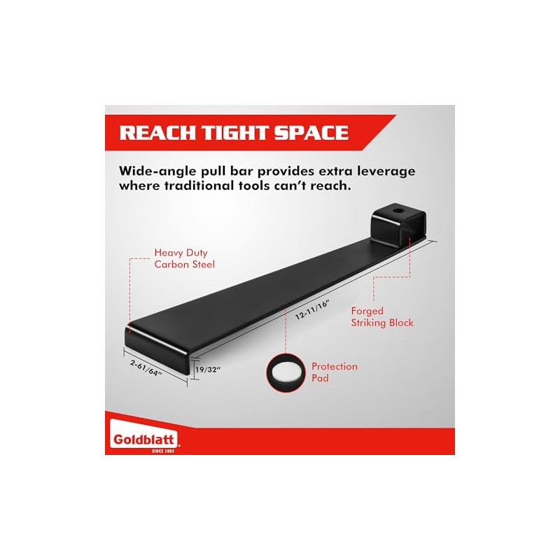Goldblatt Laminate Wood Flooring Installation Kit with Reinforced Double-Faced Mallet,