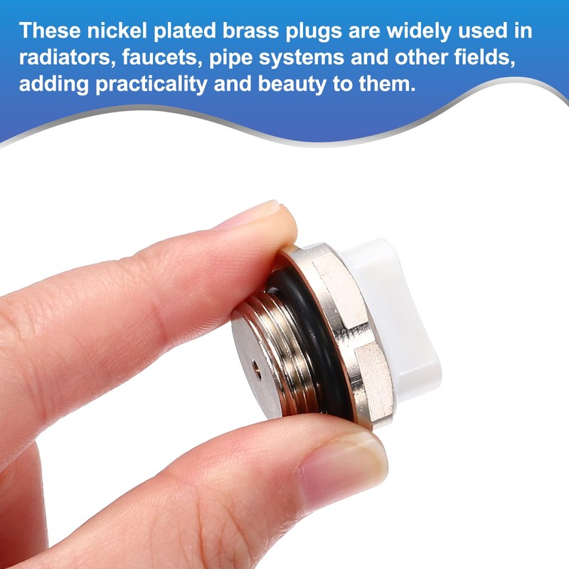 PATIKIL 3/8" BSP Male Thread Manual Radiator Air Vent Plugs,