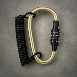 Interbosch BV Cable Carabiner Combination Lock - 180 cm Long, 4 mm Thick, Individually Adjustable - Ideal for Bike, Luggage, Outdoor & More