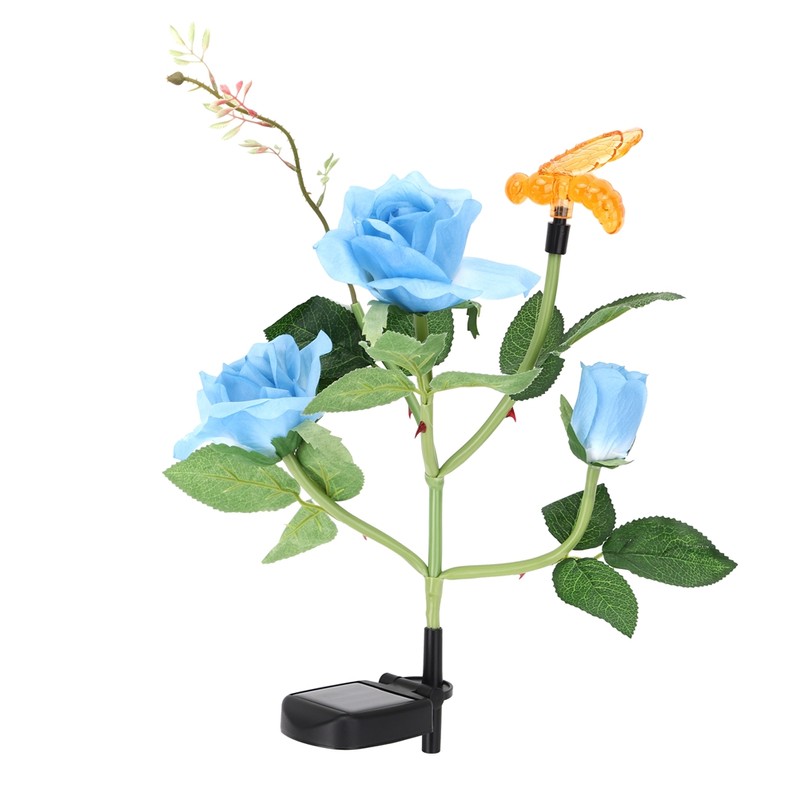 Outdoor Solar Powered LED Light Rose Flower Simulation Bee Lamp